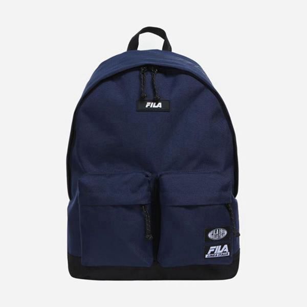 Fila Two Pocket Round Backpacks - Navy,NZ 435-58140